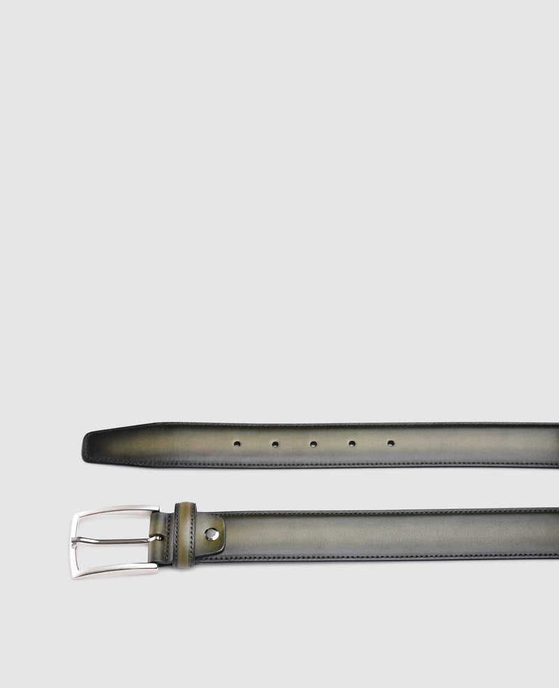 Shoepassion Patina Gürtel Grüner Herrengürtel Aus Vollleder Mit Handfinish Shoepassion