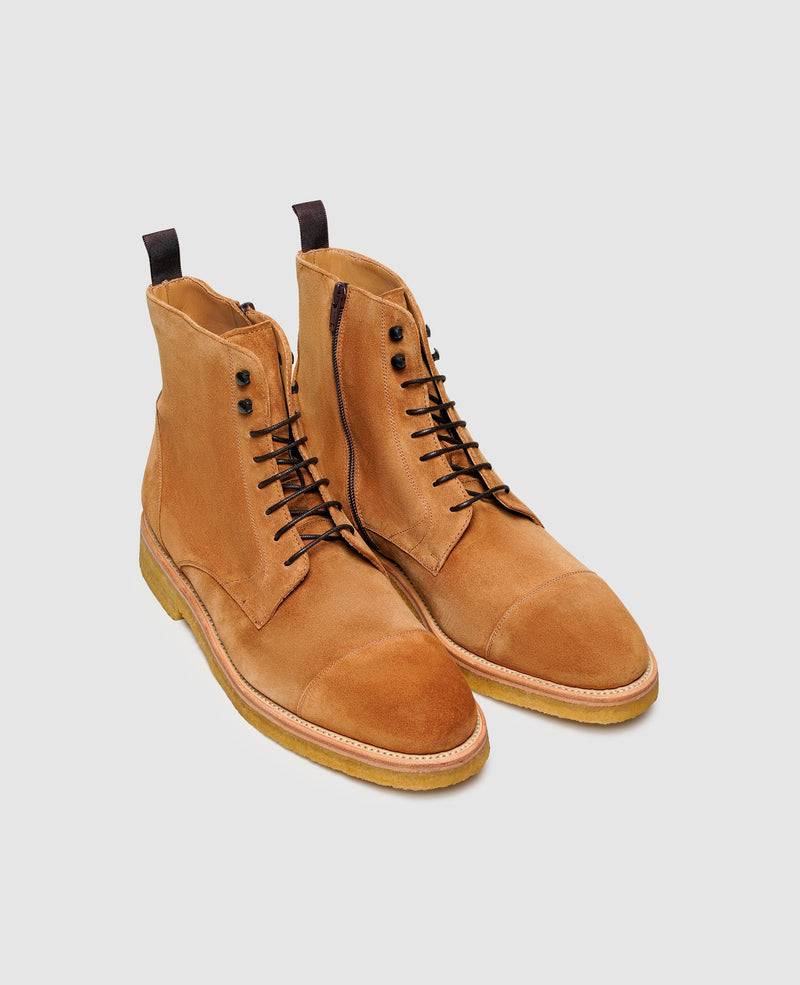 Shoepassion Rahmengenähte Herren-Schnürboots Aus Velours Henry Stevens Shoepassion