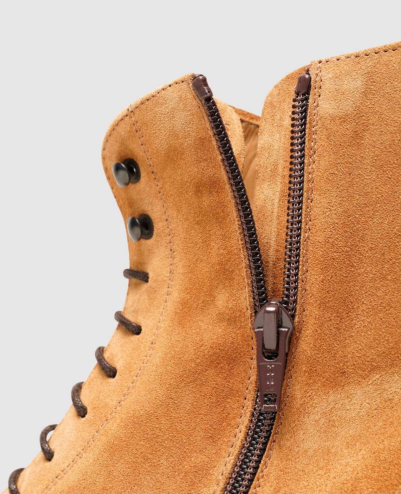 Shoepassion Rahmengenähte Herren-Schnürboots Aus Velours Henry Stevens Shoepassion