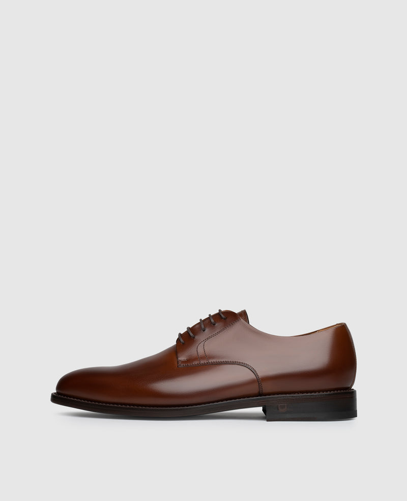 Shoepassion Rahmengenähter Plain Derby Herrenschuh aus Leder Henry Stevens Shoepassion