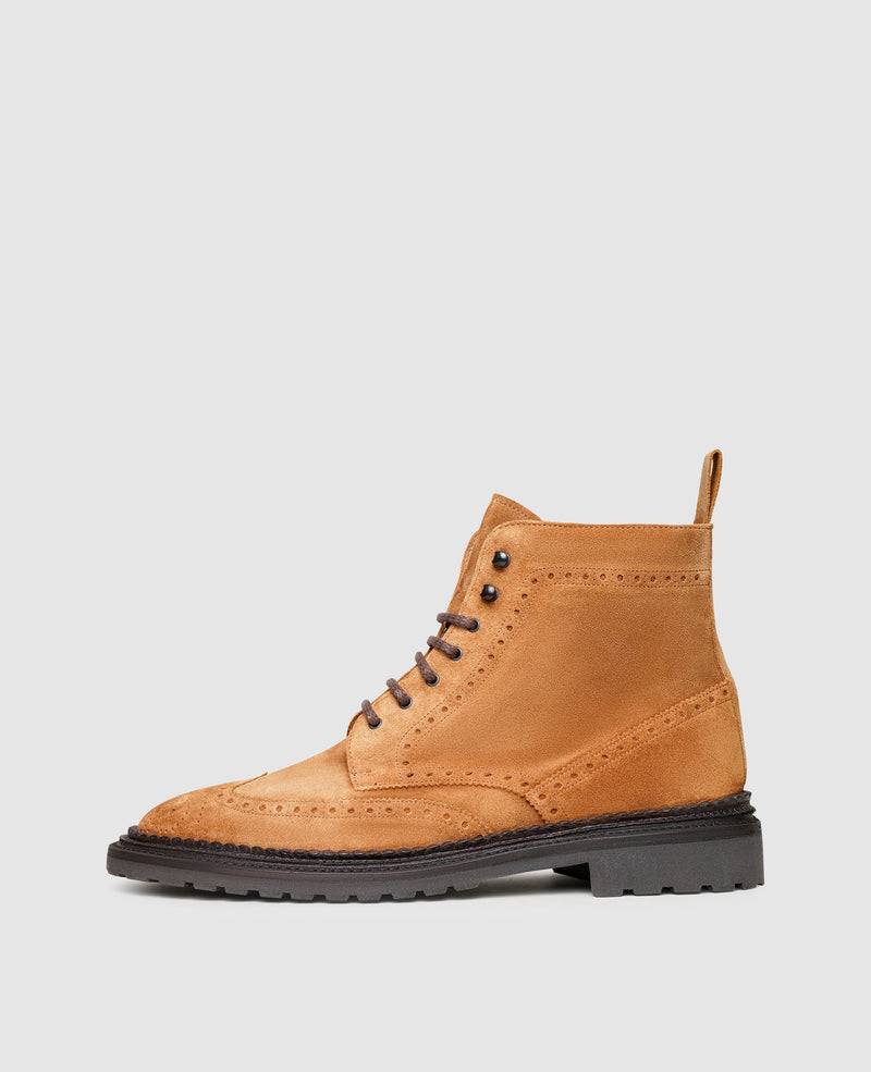 Shoepassion Verzierte Herren-Boots mit Triple Welt & Rauleder Henry Stevens Shoepassion