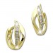 Silberdream GoldDream Creole Blatt Zirkonia weiß Ohrring 333 Gold Echtschmuck GDO525WY
