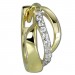 Silberdream GoldDream Creole Welle Zirkonia Weiß Ohrring 333 Gelbgold Echtschmuck GDO5021Y