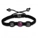 Silberdream Shamballa Armband original Sterlinx mit 1 lila Glitzerkugel SHS11V