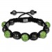 Silberdream Shamballa Armband original Sterlinx mit 5 hellgrün Glitzerkugeln SHS51L