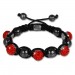 Silberdream Shamballa Armband original Sterlinx mit 5 rote Glitzerkugeln SHS51R