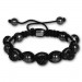 Silberdream Shamballa Armband original Sterlinx mit 5 schwarze Glitzerkugeln SHS51S