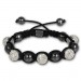 Silberdream Shamballa Armband original Sterlinx mit 5 weiße Glitzerkugeln SHS51W