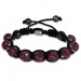 Silberdream Shamballa Armband original Sterlinx mit 9 lila Glitzerkugeln SHS90V