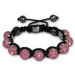 Silberdream Shamballa Armband original Sterlinx mit 9 rosa Glitzerkugeln SHS90A