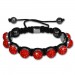 Silberdream Shamballa Armband original Sterlinx mit 9 roten Glitzerkugeln SHS90R