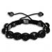 Silberdream Shamballa Armband original Sterlinx mit 9 schwarzen Glitzerkugeln SHS90S