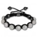 Silberdream Shamballa Armband original Sterlinx mit 9 weißen Glitzerkugeln SHS90W