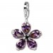 Silberdream SilberDream 925 Charm Blume lila Armband Ketten Anhänger FC4116