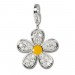Silberdream SilberDream 925 Charm Blume weiß Armband Ketten Anhänger FC4119