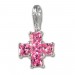 Silberdream SilberDream 925 Charm Kreuz pink Armband Anhänger FC204P