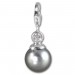Silberdream SilberDream 925 Charm Perle grau Armband Anhänger FC226S