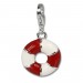 Silberdream SilberDream 925 Charm Schwimmring rot/wei Armband Anhänger FC606