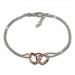 Silberdream SilberDream Armband Doppelherz Rose vergoldet 925er Silber Damen 18cm SDA2158T