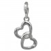 Silberdream SilberDream Charm 2 Herzen 925er Silber Armband Anhänger FC837W