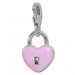 Silberdream SilberDream Charm Herzschloss Zirkonia Weiß 925er Silber Armband Anhänger FC857A