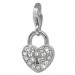 Silberdream SilberDream Charm Herzschloss Zirkonia weiß 925er Silber Armband Anhänger FC857A