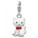 Silberdream SilberDream Charm Kätzchen weiß 925er Silber Armband Anhänger FC693