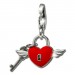 Silberdream SilberDream Charm Schlüssel Zum Herzen Rot 925 Silber Armband Anhänger FC874A