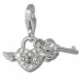 Silberdream SilberDream Charm Schlüssel zum Herzen rot 925 Silber Armband Anhänger FC874A