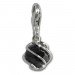 Silberdream SilberDream Charm Zirkonia Kugel schwarz Armband Anhänger FC200S