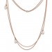 Silberdream SilberDream Collier Doppel Kette Perlen rose vergoldet 925 Silber 90cm SDK2369E