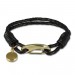 Silberdream SilberDream Edelstahl golden Lederarmband schwarz Bolo-Armband LAP514S