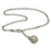 Silberdream SilberDream Fußkette Glitzer Kugel weiß 25cm 925 Silber SDF010W