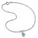 Silberdream SilberDream Fußkette Herz 23cm Zirkonia hellblau Silber SDF2023H