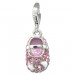 Silberdream SilberDream Glitzer Charm Babyschuh rosa Zirkonia Kristalle GSC554A