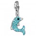 Silberdream SilberDream Glitzer Charm Delfin hellblau Zirkonia Kristalle GSC516H