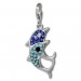 Silberdream SilberDream Glitzer Charm Delfin-Paar hellblau Zirkonia Kristalle GSC582H