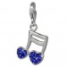Silberdream SilberDream Glitzer Charm Doppelnote Herz blau Zirkonia Kristalle GSC553B