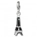 Silberdream SilberDream Glitzer Charm Eiffelturm schwarz Zirkonia Kristalle GSC562S