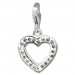 Silberdream SilberDream Glitzer Charm Herz offen weiß Zirkonia Kristalle GSC544W