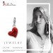 Silberdream SilberDream Glitzer Charm Herz Rot Zirkonia Kristalle GSC543R