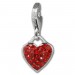 Silberdream SilberDream Glitzer Charm Herz rot Zirkonia Kristalle GSC581R