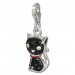 Silberdream SilberDream Glitzer Charm Katze schwarz Zirkonia Kristalle GSC506S