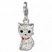 Silberdream SilberDream Glitzer Charm Katze weiß Zirkonia Kristalle GSC506W