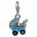 Silberdream SilberDream Glitzer Charm Kinderwagen blau Zirkonia Kristalle GSC501H