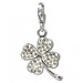 Silberdream SilberDream Glitzer Charm Kleeblatt weiß Zirkonia Kristalle GSC513W