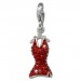 Silberdream SilberDream Glitzer Charm Kleid rot Zirkonia Kristalle GSC520R