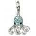 Silberdream SilberDream Glitzer Charm Krake hellblau Zirkonia Kristalle GSC517H