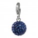 Silberdream SilberDream Glitzer Charm Kugel 10mm blau Zirkonia Kristalle GSC220B