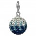 Silberdream SilberDream Glitzer Charm Kugel blau/weiß Zirkonias GSC219B